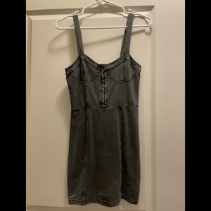 XS Free People Corset Mini Dress- Gray